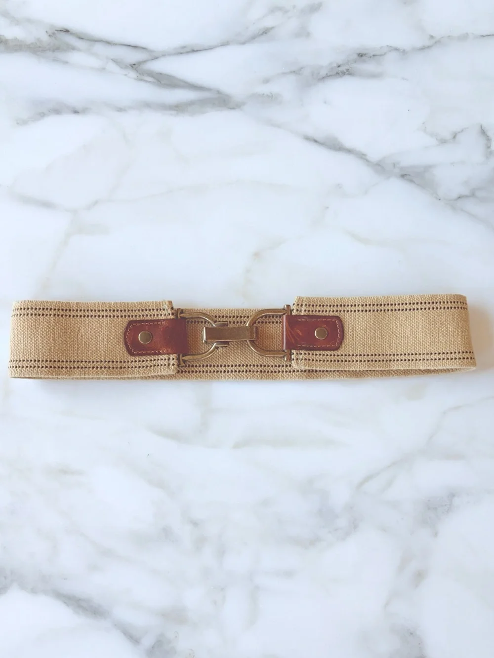 J. Crew Stretch Jute Belt, Cognac / Tan, S/M